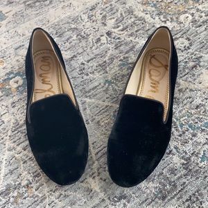 Sam Edelman black velvet loafers